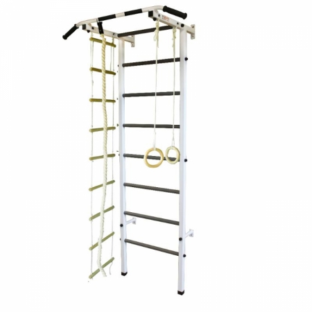Спортивная шведская стенка ЭКТА PRO Light 1 (СК 1) (бело-черная) с навесным