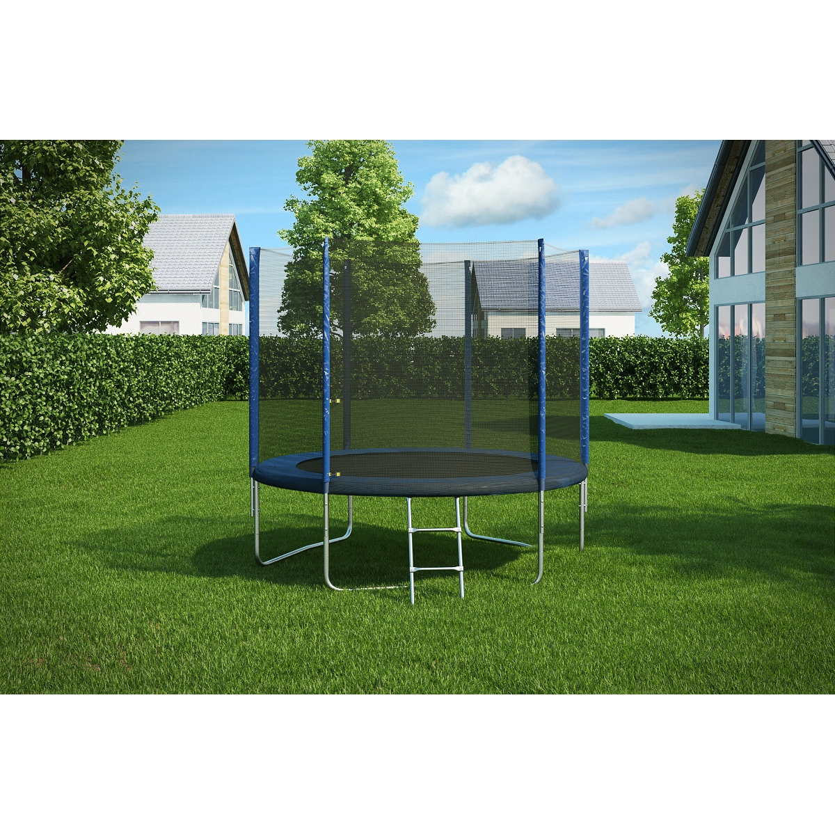 Батут Atlas Sport 252 см (8ft) BASIC с лестницей BLUE