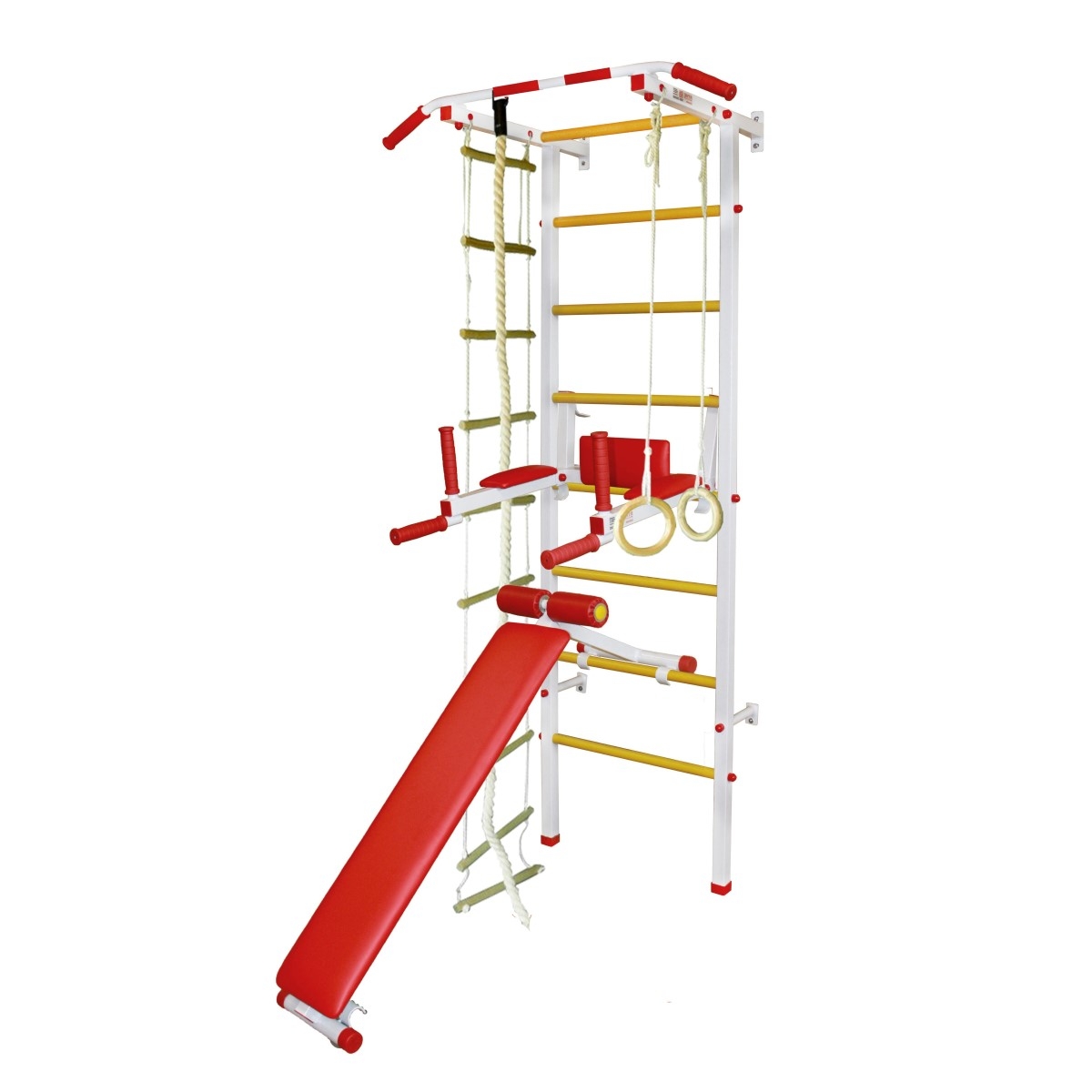 Спортивная шведская стенка ЭКТА PRO Light 3 (СК 3) с навесным (бело-красная)