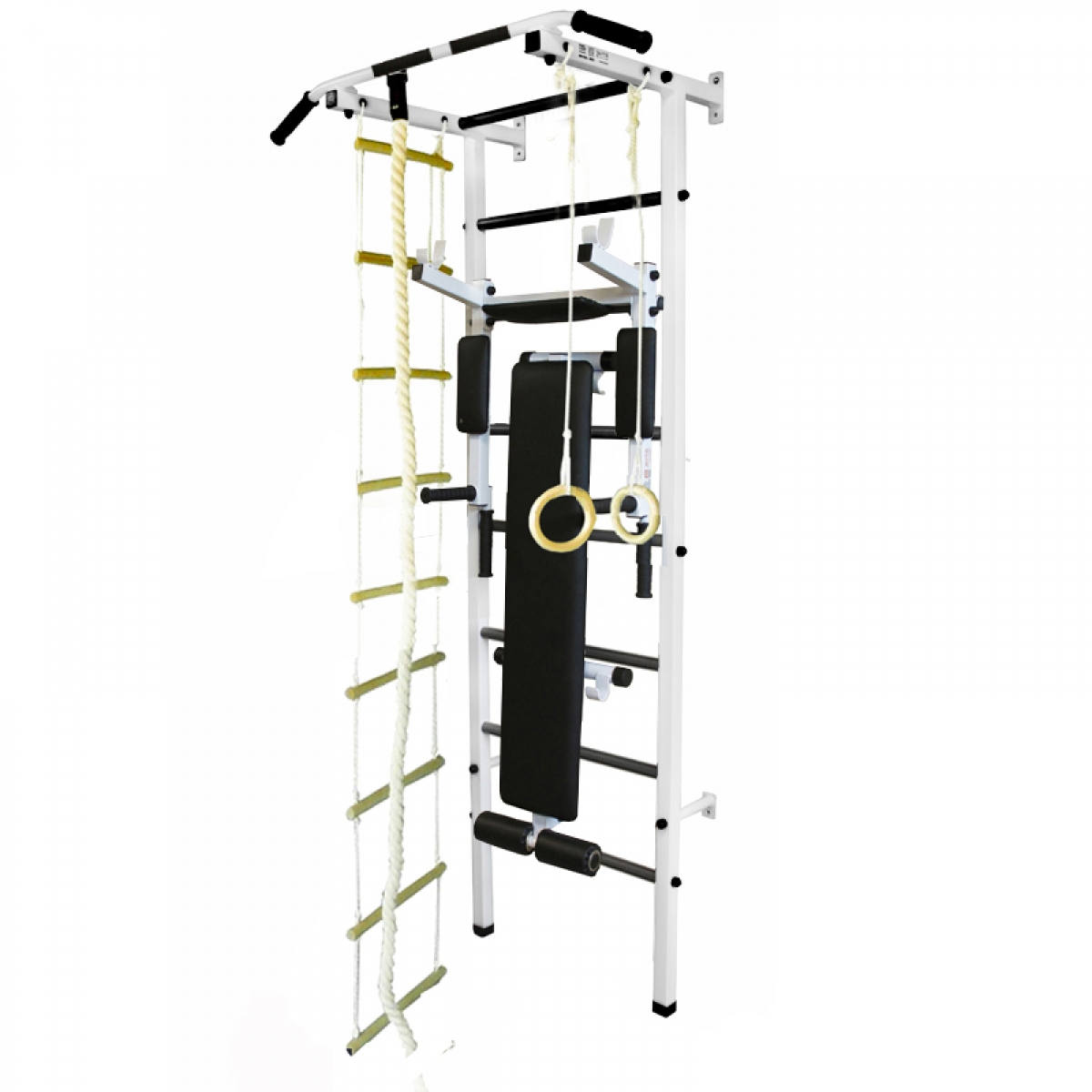 Спортивная шведская стенка ЭКТА PRO Light 3 (СК 3) с навесным (бело-черная)