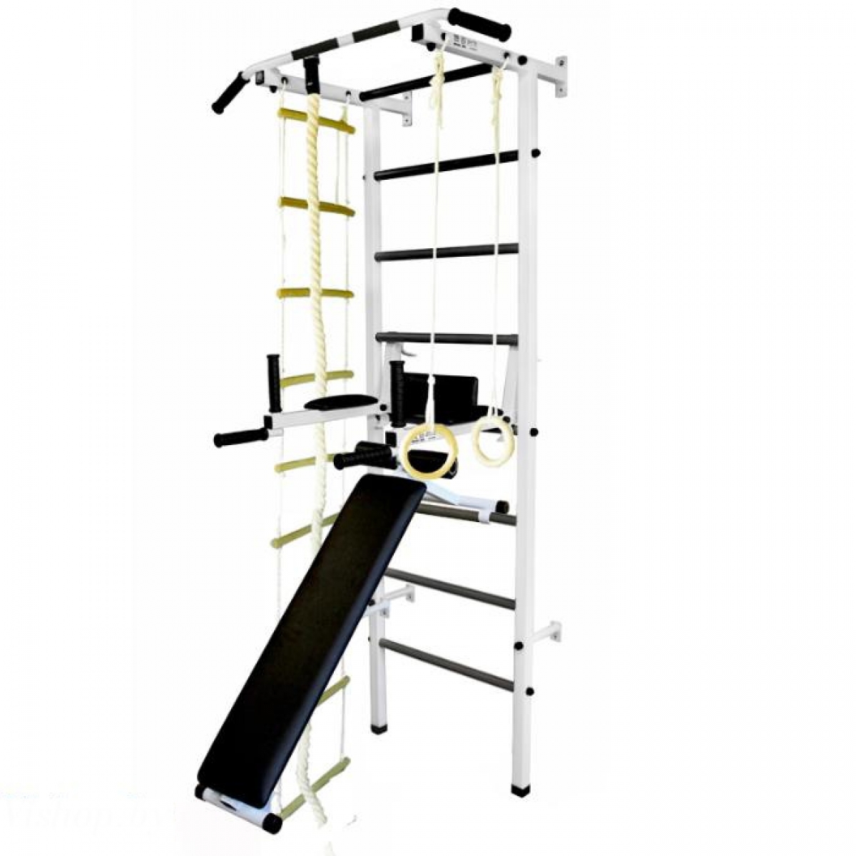 Спортивная шведская стенка ЭКТА PRO Light 3 (СК 3) с навесным (бело-черная)