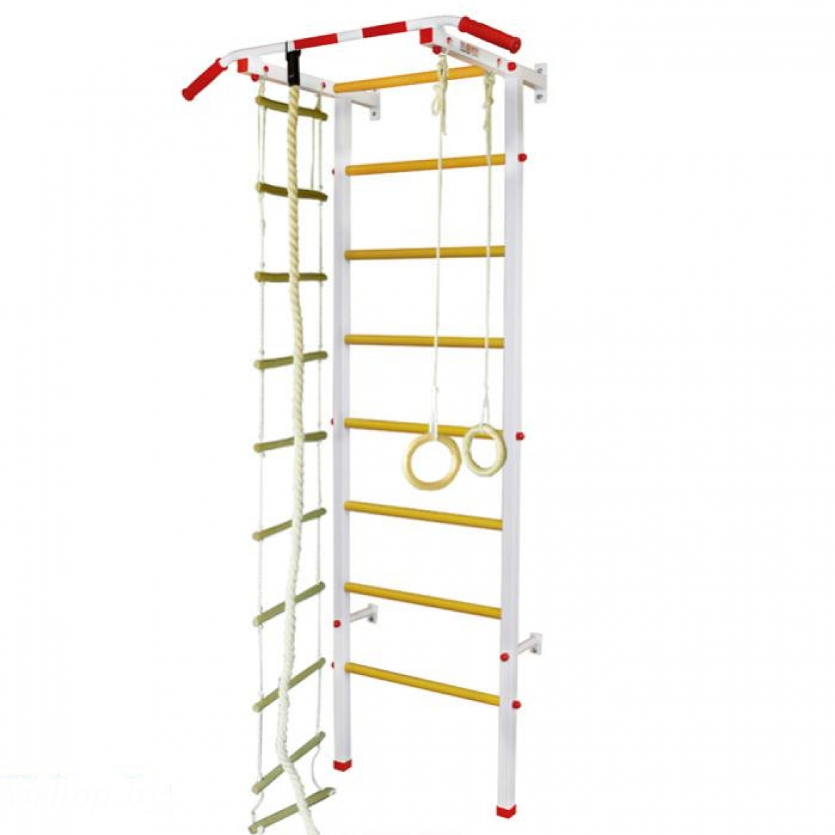 Спортивная шведская стенка ЭКТА PRO Light 1 (СК 1) (бело-красная) с навесным