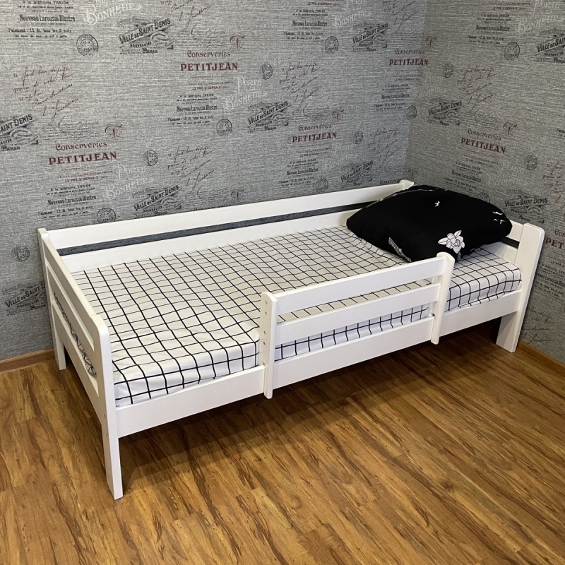 Комплект Кровать Ecodrev Классик с бортиком (белая) + матрас Kinder 4