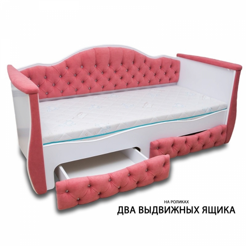 Односпальная кровать с мягкой обивкой Клио