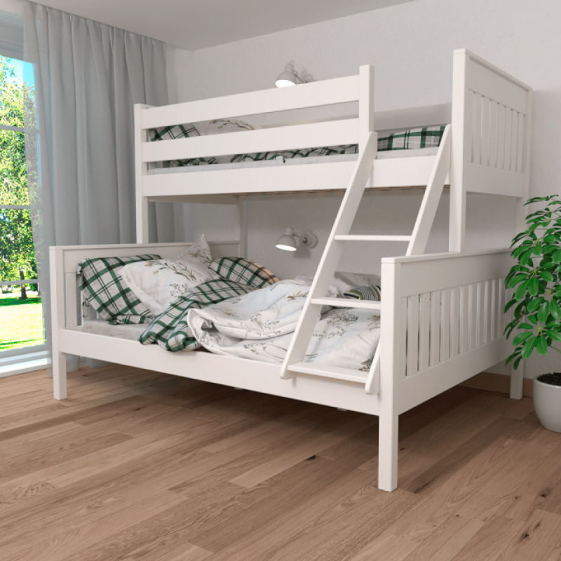 Кровать двухъярусная Вертикаль 200х140/200х90 см. (белая)