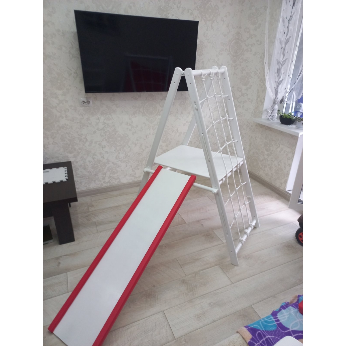 Модуль с опорной площадкой и горкой к спортивному комплексу Первые шаги складной