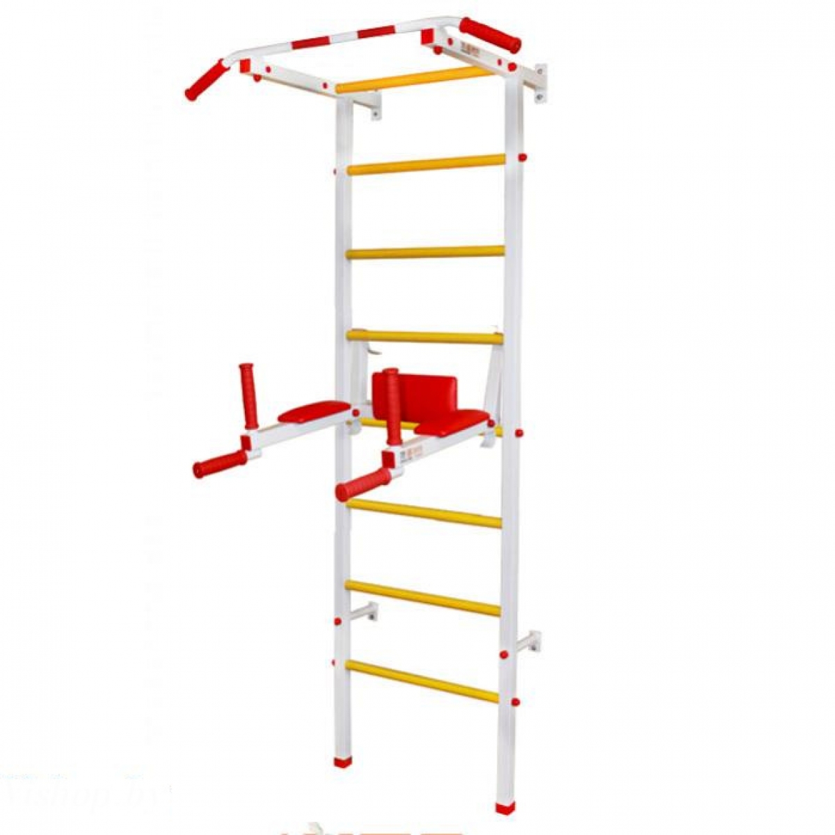 Спортивная шведская стенка с турником ЭКТА PRO Light 2 (СК 2) (бело-красная)
