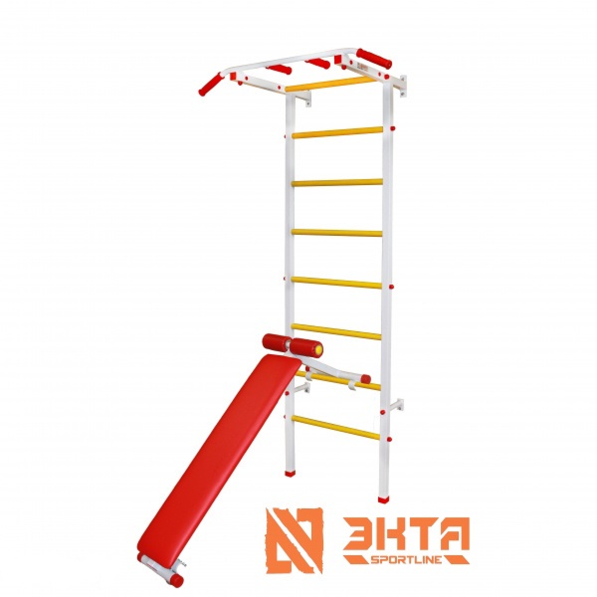 Спортивная шведская стенка ЭКТА PRO 6 (СК 6У) (бело-красная)