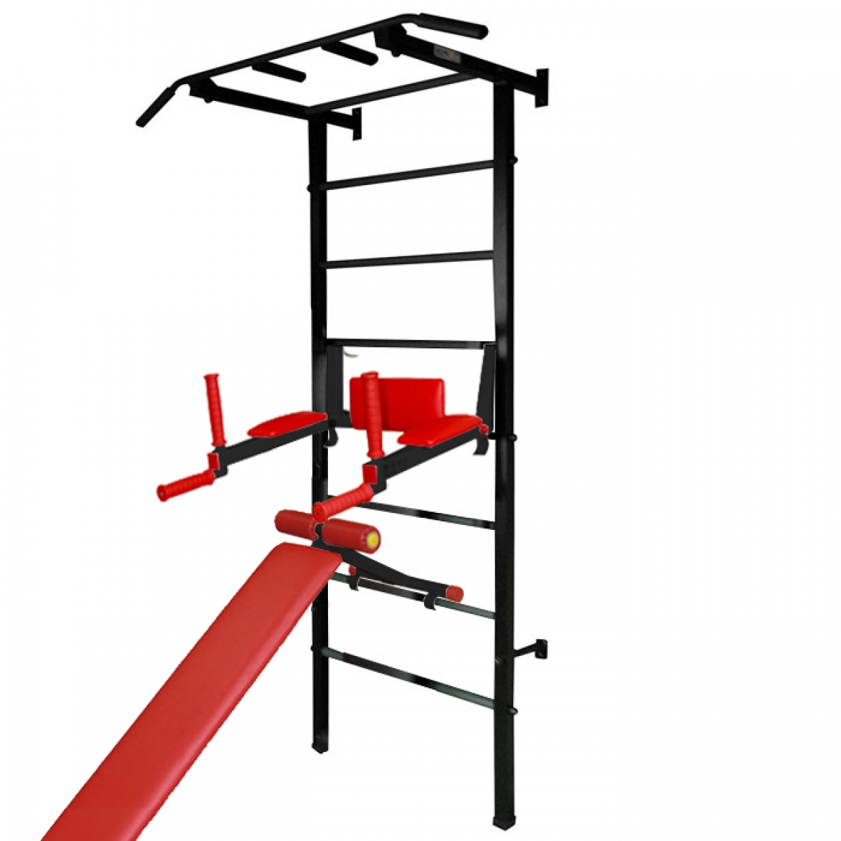 Спортивная шведская стенка ЭКТА PRO 3 (СК 3У) (черно-красная)