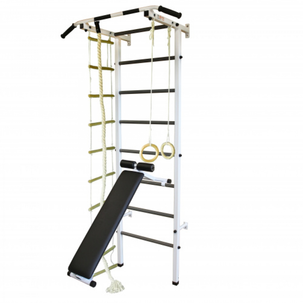 Спортивная шведская стенка ЭКТА PRO Light 6 (СК 6) с навесным (бело-черная)