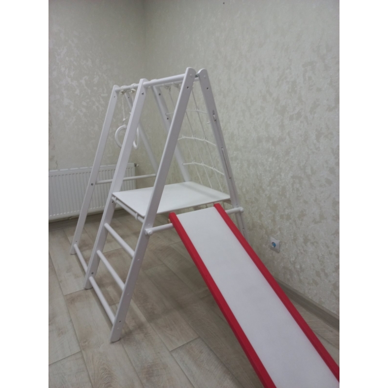 Спортивный комплекс Первые шаги складной (вариант 2) белый