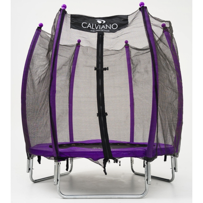 Батут пружинный с защитной сеткой Calviano 140 см - 4,5ft OUTSIDE master purple