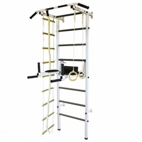 Спортивная шведская стенка с турником ЭКТА PRO Light 2 (СК 2) (бело-черная) с навесным
