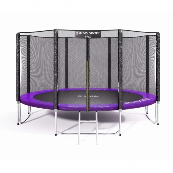 Батут Atlas Sport 374 см - 12ft PRO (усиленные опоры) PURPLE