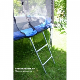 Батут Atlas Sport 404 см - 13ft PRO (усиленные опоры) с внешней сеткой и лестницей BLUE