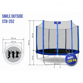 Батут Smile STB-252 с защитной сеткой и лестницей