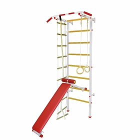 Спортивная шведская стенка ЭКТА PRO Light 6 (СК 6) с навесным (бело-красная)