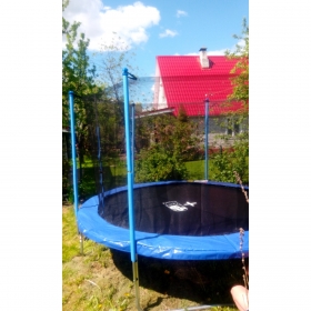 Батут Atlas Sport 374 см (12ft) с внутренней сеткой и лестницей BLUE