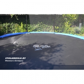 Батут Atlas Sport 404 см - 13ft PRO (усиленные опоры) с внешней сеткой и лестницей BLUE