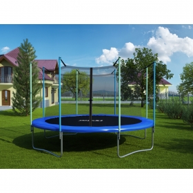 Батут Atlas Sport 374 см (12ft) с внутренней сеткой и лестницей BLUE