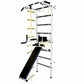 Спортивная шведская стенка ЭКТА PRO Light 3 (СК 3) с навесным (бело-черная)