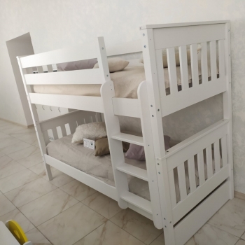 Кровать двухъярусная Замок 200х90 (белая)
