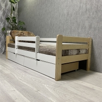 Кровать Ecodrev Классик с ящиками и бортиком (сканди)