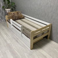Кровать Ecodrev Классик с ящиками и бортиком (сканди)