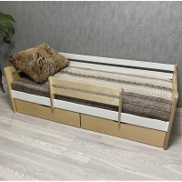 Кровать Ecodrev Классик с ящиками и бортиком (сканди)