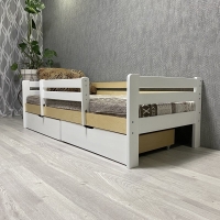 Кровать Ecodrev Классик с ящиками и бортиком (сканди)