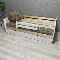 Кровать Ecodrev Классик с ящиками и бортиком (сканди)