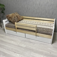 Кровать Ecodrev Классик с ящиками и бортиком (сканди)