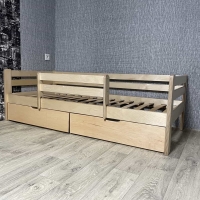 Кровать Ecodrev Классик с бортиком и ящиками (лак)