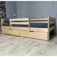 Кровать Ecodrev Классик с бортиком и ящиками (лак)