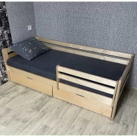Кровать Ecodrev Классик с бортиком и ящиками (лак)