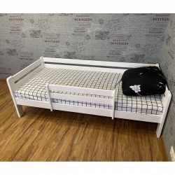 Комплект Кровать Ecodrev Классик с бортиком (белая) + матрас Kinder 4