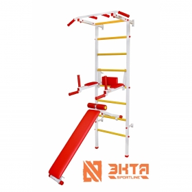 Спортивная шведская стенка ЭКТА PRO 3 (СК 3У) с навесным (бело-красная)