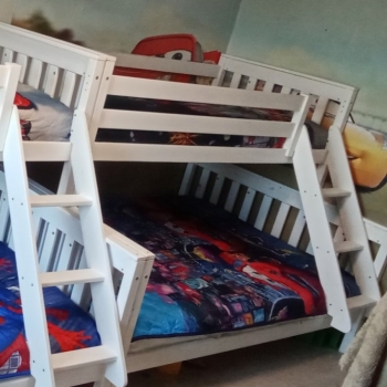 Кровать двухъярусная Вертикаль 200х140/200х90 см. (белая)