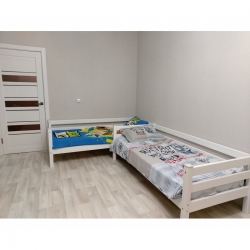 Кровать Соня Вариант 2 с задней защитой 190х80 (белая)