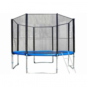 Батут Atlas Sport 374 см - 12ft PRO (усиленные опоры) с внешней сеткой и лестницей