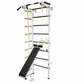 Спортивная шведская стенка ЭКТА PRO Light 6 (СК 6) с навесным (бело-черная)