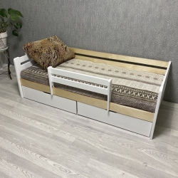 Кровать Ecodrev Классик с ящиками и бортиком (сканди)