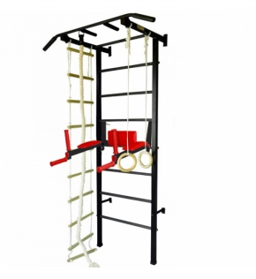 Спортивная шведская стенка ЭКТА PRO 3 (СК 3У) с навесным (черно-красный)