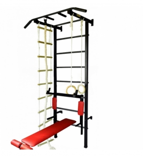 Спортивная шведская стенка ЭКТА PRO 3 (СК 3У) с навесным (черно-красный)